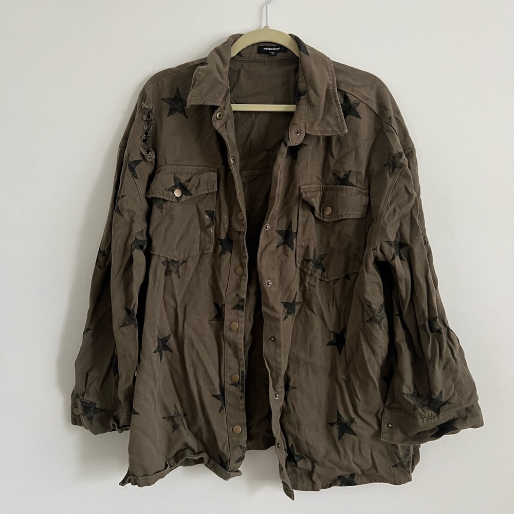 Star Print Army Jacket